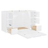NicBex Twin Size Murphy Bed Wooden Bed Frame Morden Hideaway Wall Bed with 4 Cabinets, 2 Drawers and USB Ports for BedRoom - 4 of 4