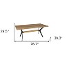 HomeRoots 79" Brown and Red Wood and Metal Trestle Base Dining Table - 3 of 4