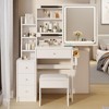 Makeup Vanity, Dressing Table With 4 Drawers & Storage Shelves, Makeup Table With LED Lighted Mirror, 3 Color Modes & Adjustable,  For Bedroom - 2 of 4