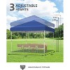 10x10 Pop Up Canopy with 1 Sidewall, Beach Tent 3 Adjustable Heights,UV Protection, Outdoor Sun Shade Events, Parties, Camping - 3 of 4