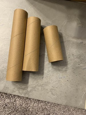 50 Brown Empty Paper Towel Rolls, 2 Size Cardboard Tubes for