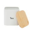 Juvale Coffee Tea Sugar Container Set - White Iron Kitchen Canister Set with Bamboo Lids (3 Pieces, 48 oz) - 4 of 4