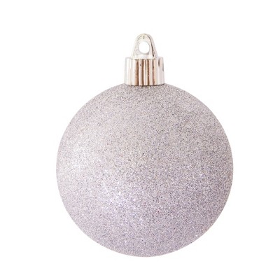 Christmas by Krebs 8ct Silver Shatterproof Glitter Christmas Ball Ornaments 3.25" (80mm)