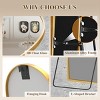 SEVOBAL 56"x18" Full Length Mirror with Arched Top Shatterproof Floor Mirror with Aluminum Frame for Living Room, Gold, 147.5"*52"*3.2" - 4 of 4