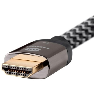 30 ft Gray Braided High Speed HDMI Cable with Zinc Alloy Connectors