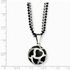Black Bow Jewelry Stainless Steel Black Enamel Hearts Bead Necklace - 24 Inch - 2 of 4