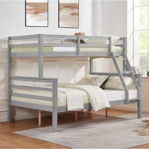Kumasinova Bunk Bed with Thick Posts,Wood Bunk Bed with Ladder,High Guardrail for Kids Teens Bedroom,No Box Spring Needed - 1 of 4