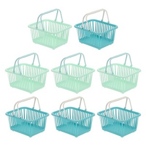 Unique Bargains Plastic Grocery Shopping Toy Storage Mini Decorative Baskets 6.3" x 3.5" x 5.1" 8 Pcs - 1 of 4