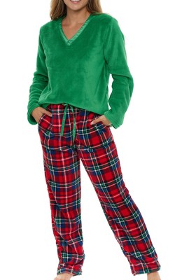 Adr Women's Classic Cotton Flannel Pajamas Set With Pockets Christmas Plaid  X Large : Target