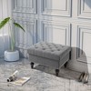 Aghana Digitals 25" Gray Storage Ottoman Bench with Linen-Touch Fabric, Tufted Lid, Rubberwood Legs BT991-1 25.00×17.80×17.00 in - 2 of 4