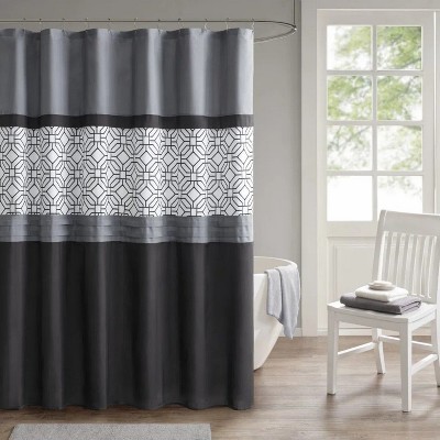 LunaLulinlk Embroidered and Pieced Shower Curtain