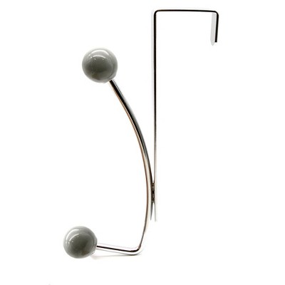 Evideco French Home Goods Versatile Over-the-Door Metal Rack with Ceramic Hooks