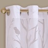 Burnout Bird Design Window Panel, Lightweight Sheer Fabric Silver Grommet Top Panel for Elegant Decor Style - 3 of 4