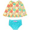 RuffleButts Girls UPF50+ Long Sleeve Rash Guard Bikini - 2 of 4