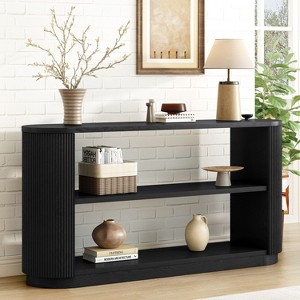 NicBex Modern 3-Tier Console Table with Fluted Curved Corners,Minimalist Entryway Table for Study,Hallway,Living Room - 1 of 4