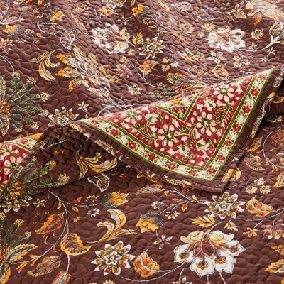 Audrey Chocolate and Gold Quilted Standard Pillow Sham