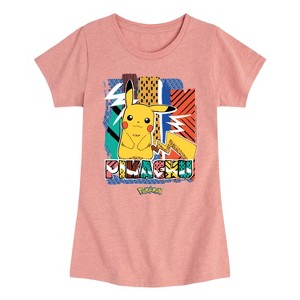 Girls' - Pokémon - Pikachu Summer Pattern Fitted Short Sleeve Graphic T-Shirt - 1 of 4
