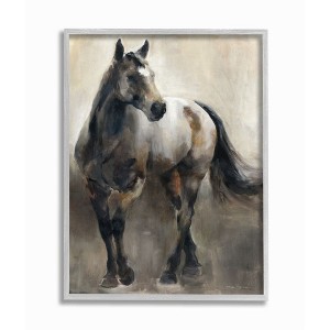 Stupell Industries Abstract Wild Horse Stance Brown Black Painting - 1 of 4