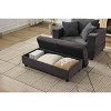 Racxily Chaise Lounge Armchair with Removable Storage Ottoman Accent Sofa Bed Upholstered Sleeper Couch Bed with Pillows - 3 of 4