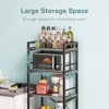 Denkee 5-Tier Baker Rack, Industrial Microwave Stand Shelf, Coffee Bar for Small Spaces, Free Standing Kitchen Shelf with Storage, Black/Brown/Gray - 4 of 4