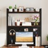 Tangkula 2-Tier Countertop Desktop Bookshelf w/ Metal Pegboard 2 Anti-tipping Devices - 2 of 4