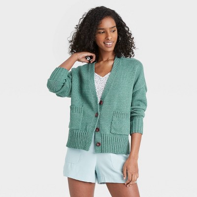teal cardigans
