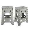 NewHome "2-Pack 17.91in Folding Step Stool, Lightweight Plastic with Handle, Non-Slip for Kitchen & Bathroom" Grey - 3 of 4