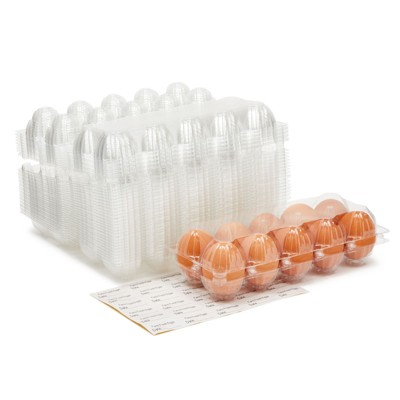 Stockroom Plus 36 Pack Bulk Egg Cartons for 10 Chicken Eggs, Reusable Containers, Labels