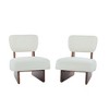 Polyester Modern Lounge Chairs Set of 2 with Wood Base and Wide Cushions - 2 of 4