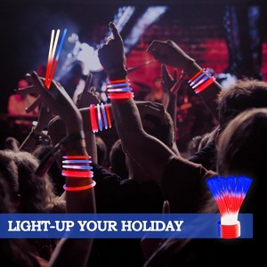 Joyfy Favor Supplies For Independence Day 72 Pcs Patriotic Glow Sticks Bulk with Connectors for Kids Adults, Independence Day Party Favor Supplies - 1 of 4