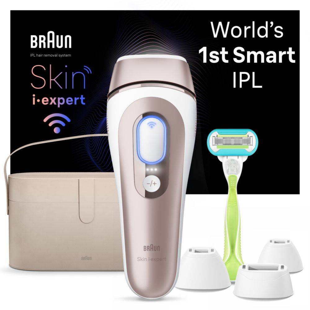 Braun Skin i-Expert PL7387 IPL Device Laser Hair Removal Kit with 4 Smart Heads and Premium Vanity Case