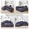100.79" Modern Cloud Upholstered Modular L-Shaped Sectional Sofa with Deep Seats and Right-Facing Chaise, No Assembly Couch - 4 of 4