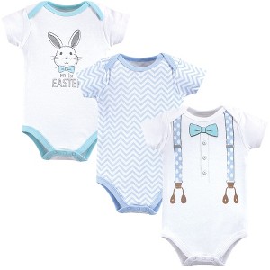 Little Treasure Baby Boy Cotton Bodysuits 3pk, Boy First Easter - 1 of 1