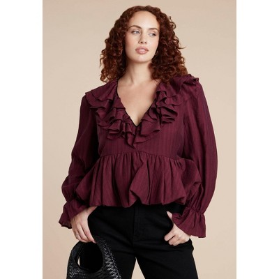 ELOQUII Romantic Ruffle Blouse