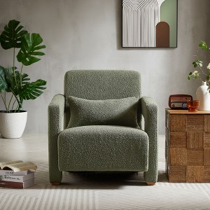 NicBex Accent Chair Living Room Chair Armchair with Square Wooden Block Legs Comfy Chair Lounge Chair for Bedroom, Reading Room - 1 of 4