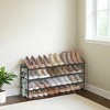 Shoe Rack, 3-Tier Shoe Organizer, Metal Shoe Shelf Storage with 4 Side Hooks,  Easy Assembly, 11"D x 44.9"W x 20.8"H - 2 of 4