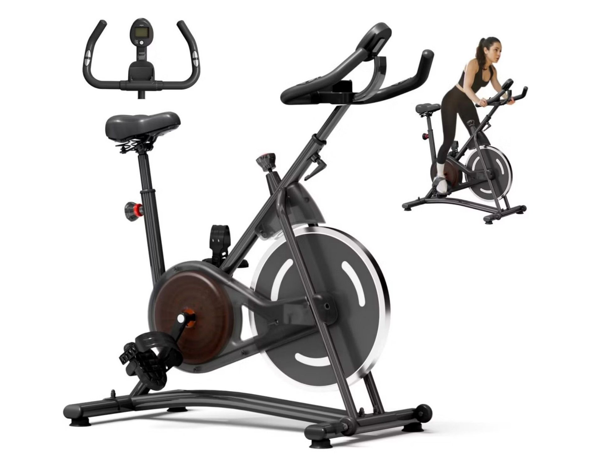 NAYSAYE Adjustable Professional Exercise Bike, Stationary Bikes for Home Cardio Gym Workouts, Black, 42"*41.6"*21.6"