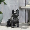 Gulches DOG GARDEN SCULPTURE, Outdoor French Bulldog Garden Statue, Matte Black, No Assembly Required - 2 of 4