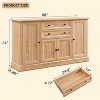 58″ Farmhouse Buffet Cabinet, Wood Rustic Sideboard Cabinet with 2 Drawers & 4 Grooved Barn Doors, Coffee Bar Cabinet with Adjustable Shelves - 4 of 4
