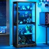 GlasFlength Decorative Storage Cabinets Accent Cabinet Curio Display Cabinet Cabinet 5 Tier Display Shelf for Collect, Black, 31.5"*15.75"*70.87" - 2 of 4