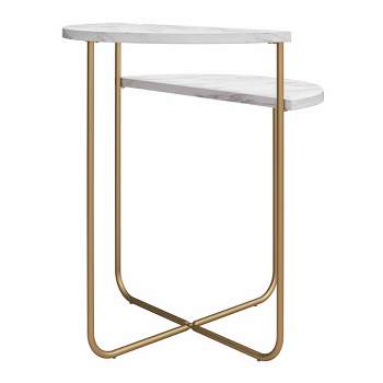 Athena End Table White Marble - Novogratz