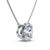 Pompeii3 Certified 2Ct  Diamond Solitaire Pendant 14k Gold 18" Necklace Lab Created - 3 of 4