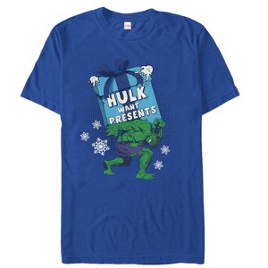 Men's Marvel Christmas Hulk Wants Presents T-Shirt - 1 of 4
