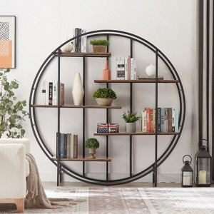 Hommoo Round 5-Tier Metal Bookshelf - 1 of 4