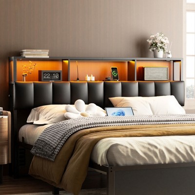 Aheaplus Upholstered Headboard with Storage Bags