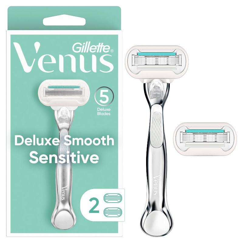 Venus Deluxe Smooth Sensitive Women&#39;s Razor + 2 Razor Blade Refills, 1 of 11