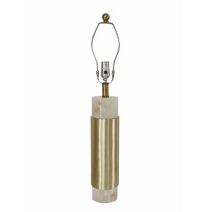 15"x28.5" Insuni and Alabaster Table Lamp Brass/White - A&B Home: UL Listed, Polyester Linen Shade, Metal Base - 1 of 4