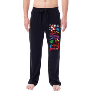 Marvel Comics Mens' The Avengers Vintage Superhero Sleep Pajama Pants Black - 1 of 4
