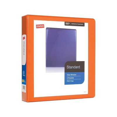 Staples Standard 1 1/2" 3-Ring View Binder Orange (26442-CC) 82648