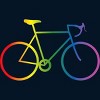 Adult Design By Humans Rainbow Bike Cyclist Pride By Bonganva T-Shirt - 2 of 2